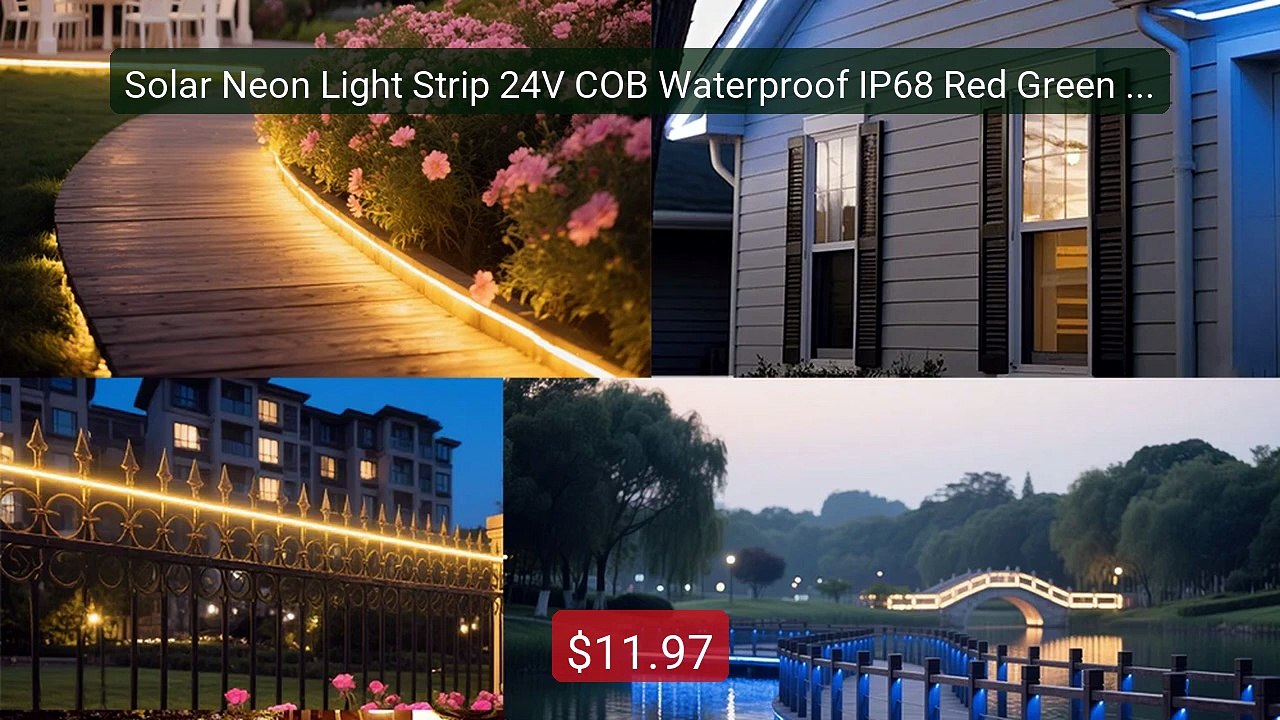 Solar Neon Light Strip 24V COB Waterproof IP68 Red Green Blue Warm... -- Best Deal 2026 | Shop Now!