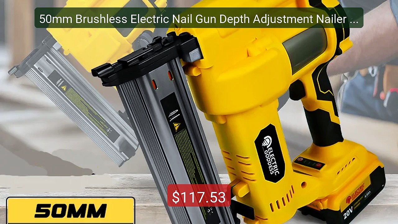 50mm Brushless Electric Nail Gun Depth Adjustment Nailer Stapl... -- Best Buy 2026 | Great Quality!