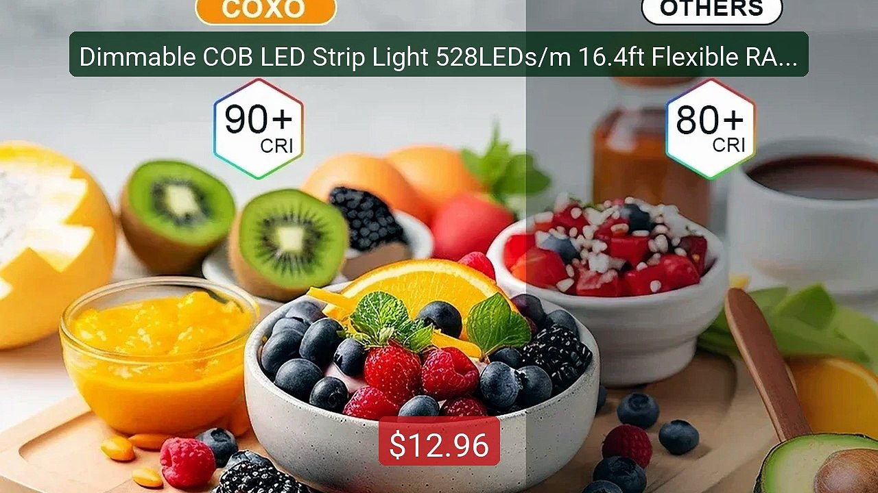 Dimmable COB LED Strip Light 528LEDs/m 16.4ft Flexible RA90 LE... -- Hot Deal 2026 | Limited Offer!