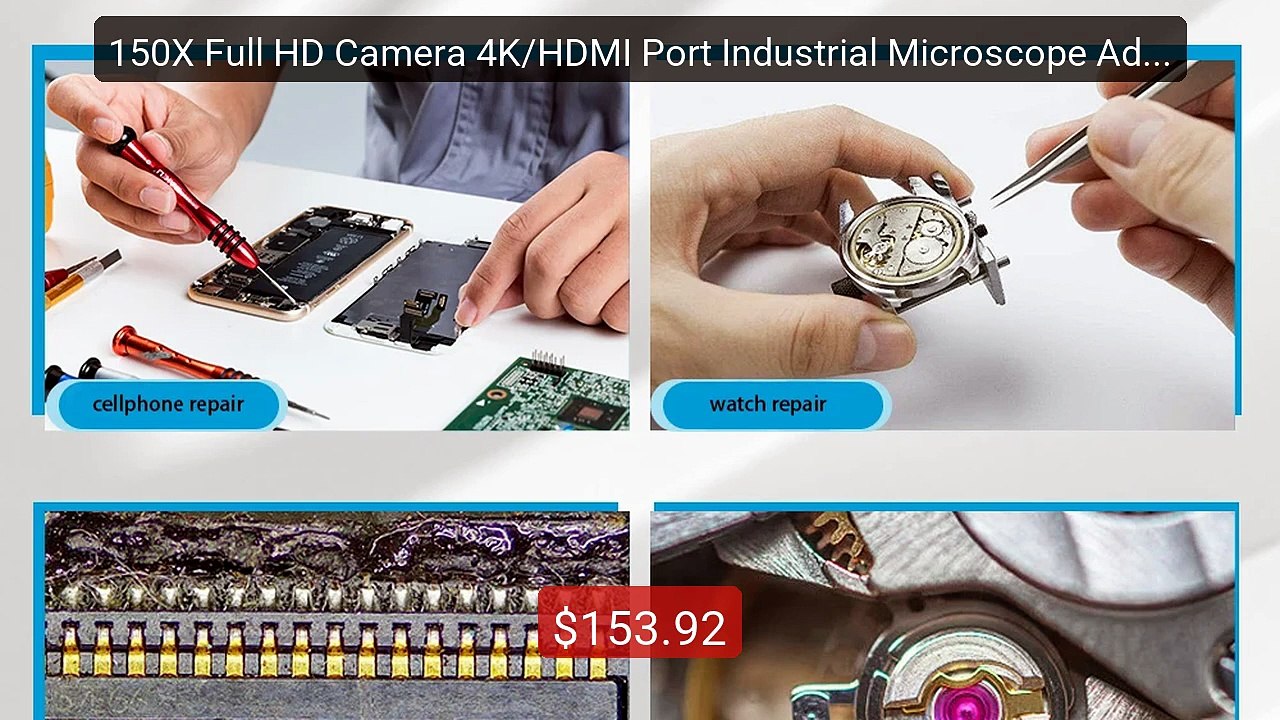 150X Full HD Camera 4K/HDMI Port Industrial Microscope Adjusta... -- Best Buy 2026 | Great Quality!