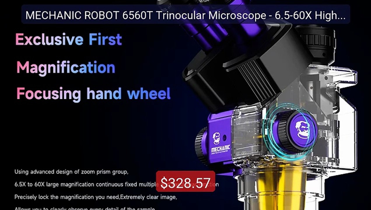 MECHANIC ROBOT 6560T Trinocular Microscope - 6.5-60X High M... -- Top Pick 2026 | Unbeatable Price!