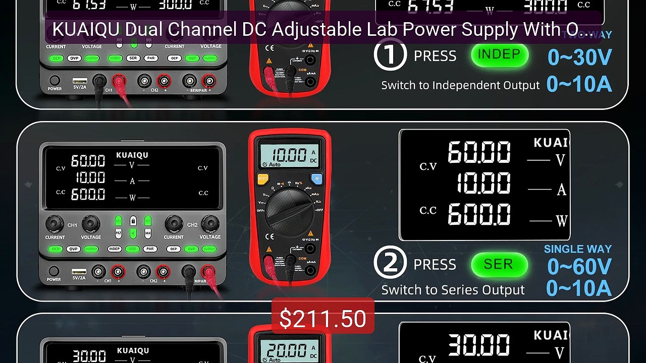 KUAIQU Dual Channel DC Adjustable Lab Power Supply With OCP/O... -- Amazing Value 2026 | Must Have!