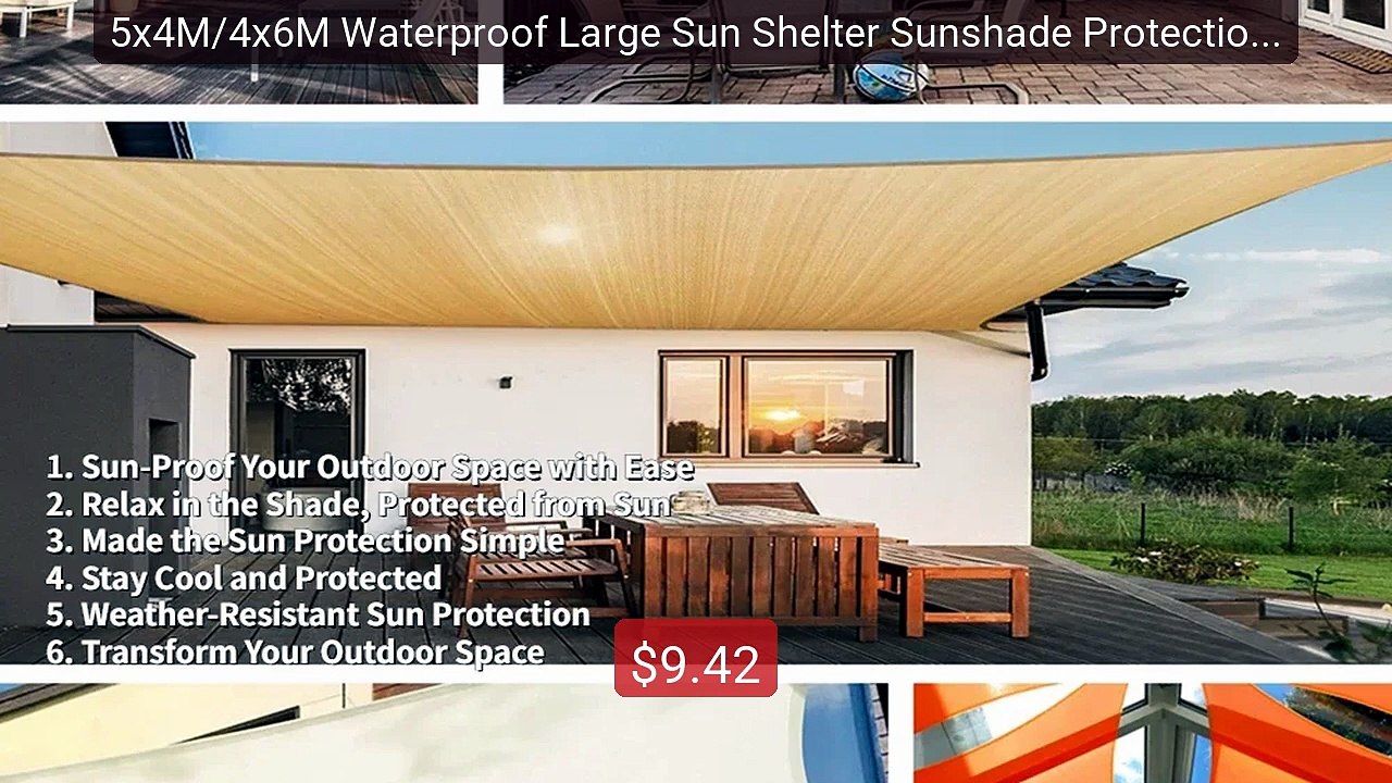 5x4M/4x6M Waterproof Large Sun Shelter Sunshade Protection Out... -- Hot Deal 2026 | Limited Offer!