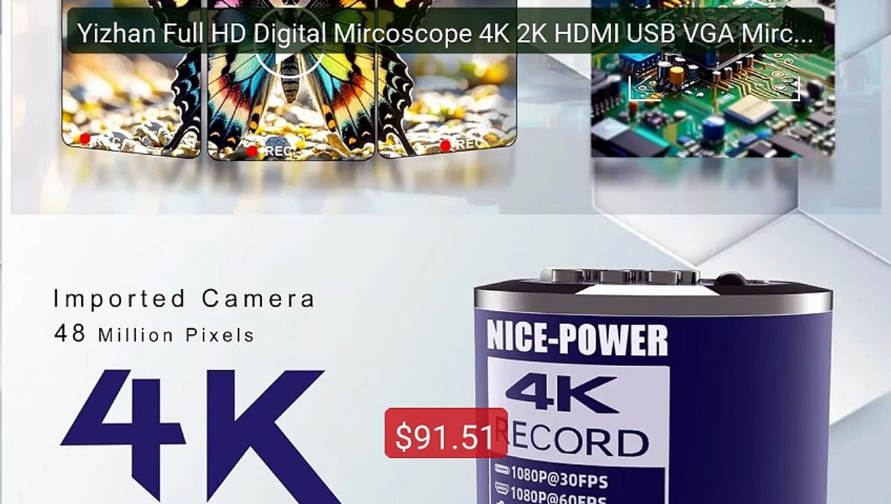 Yizhan Full HD Digital Mircoscope 4K 2K HDMI USB VGA Mircoscop... -- Best Buy 2026 | Great Quality!