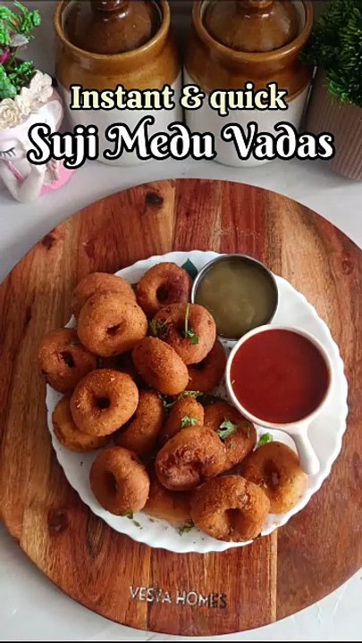 Crispy outside, soft & fluffy inside!Instant Suji Medu Vadas are the perfect b