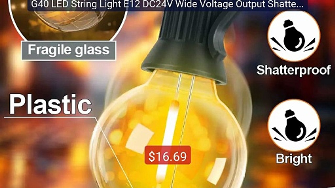 G40 LED String Light E12 DC24V Wide Voltage Output Shatterp... -- Top Pick 2026 | Unbeatable Price!