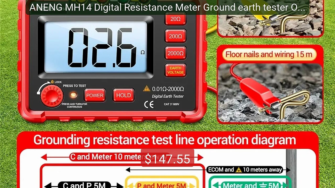 ANENG MH14 Digital Resistance Meter Ground earth tester Ohm Re... -- Hot Deal 2026 | Limited Offer!