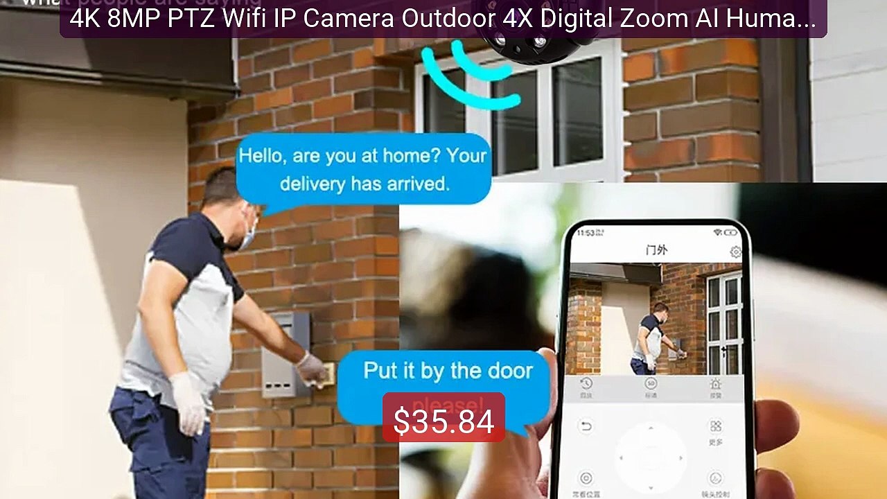 4K 8MP PTZ Wifi IP Camera Outdoor 4X Digital Zoom AI Human Detect W... -- Top Rated 2026 | Buy Now!