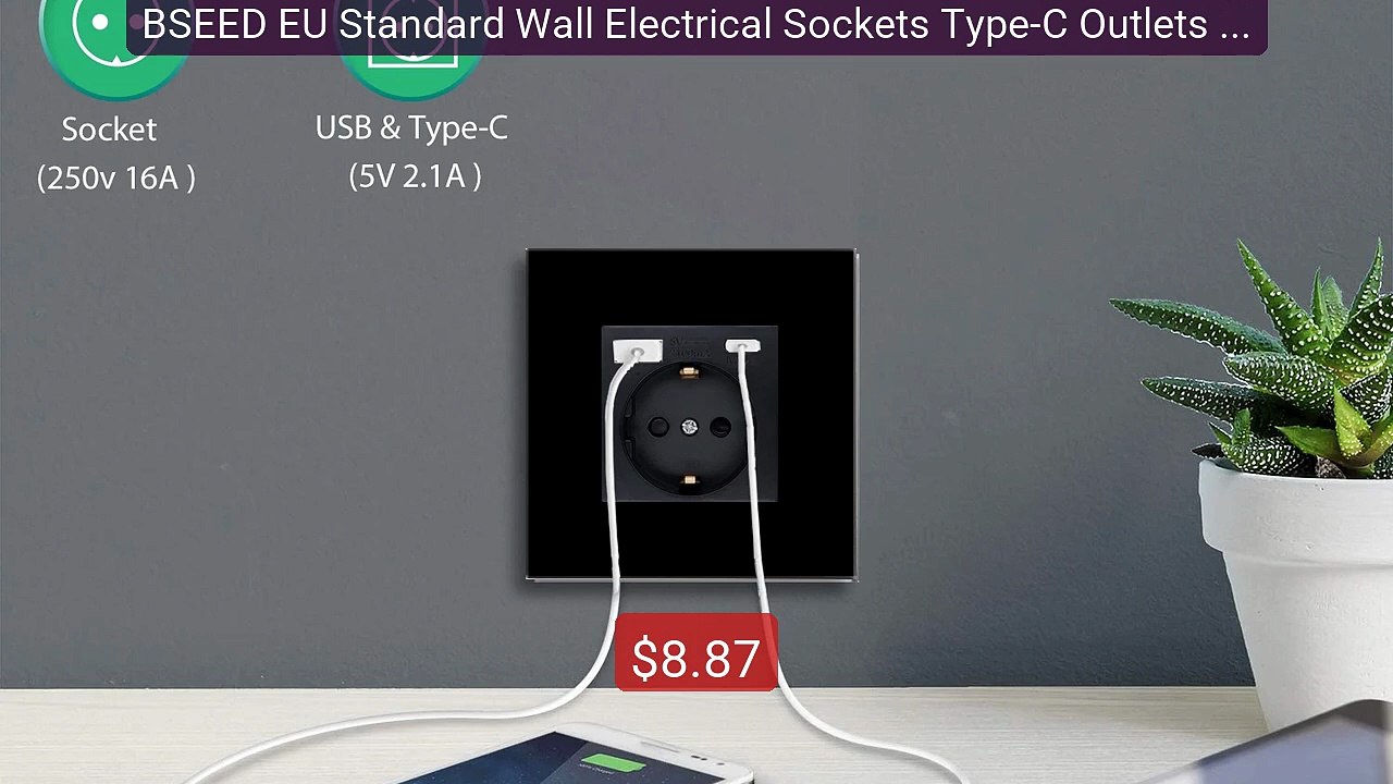 BSEED EU Standard Wall Electrical Sockets Type-C Outlets Wall... -- Amazing Value 2026 | Must Have!