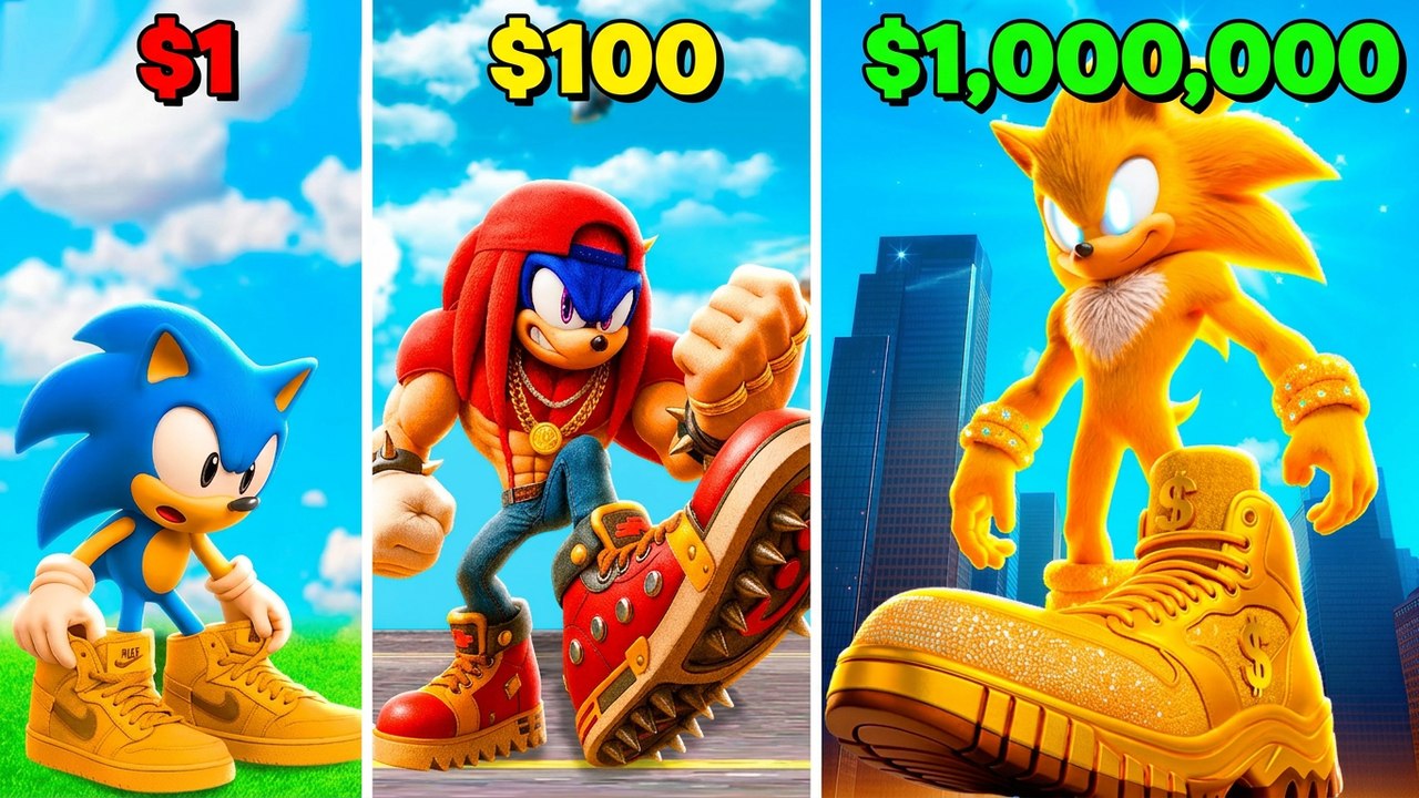 From $1 to $1,000,000: SONIC'S Shoes in GTA 5! (Sonic Movie Mod)