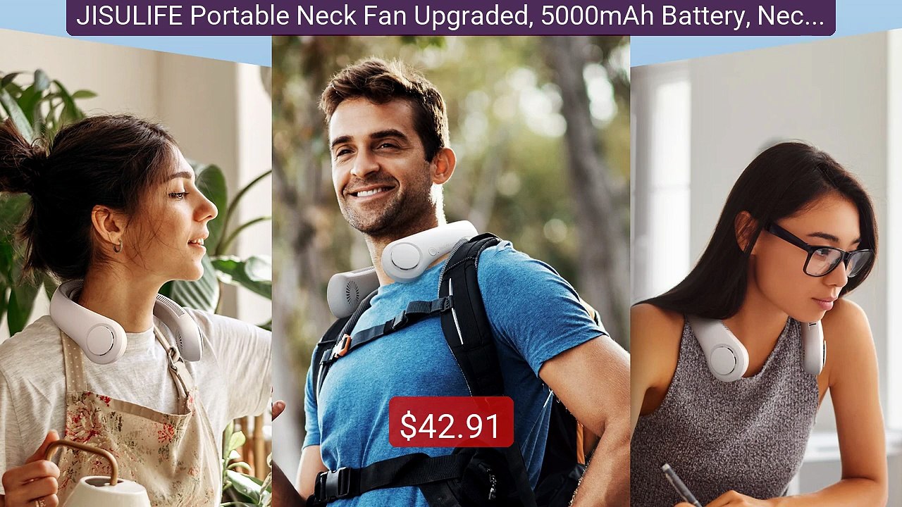 JISULIFE Portable Neck Fan Upgraded, 5000mAh Battery, Necks... -- Top Pick 2026 | Unbeatable Price!