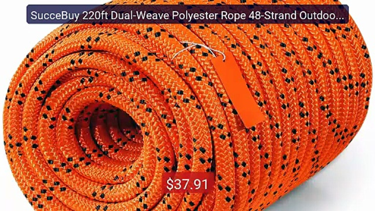 SucceBuy 220ft Dual-Weave Polyester Rope 48-Strand Outdoor Ac... -- Amazing Value 2026 | Must Have!