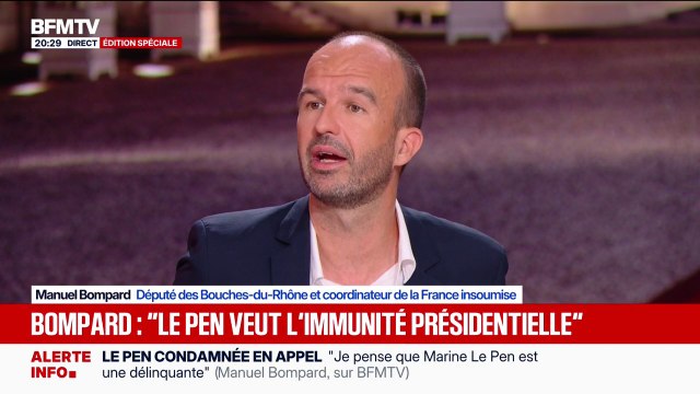 Marine Le Pen fait peser une épée de Damoclès sur cette élection présidentielle , estime Manuel Bompard, coordinateur de La France insoumise