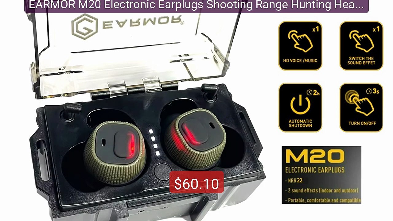 EARMOR M20 Electronic Earplugs Shooting Range Hunting Hearing ... -- Best Buy 2026 | Great Quality!