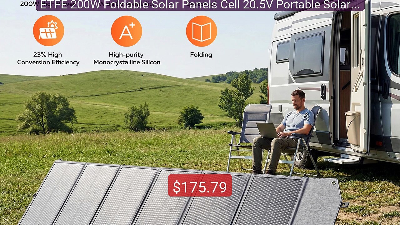 ETFE 200W Foldable Solar Panels Cell 20.5V Portable Solar Char... -- Best Buy 2026 | Great Quality!