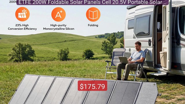 ETFE 200W Foldable Solar Panels Cell 20.5V Portable Solar Char... Best Buy 2026 | Great Quality!