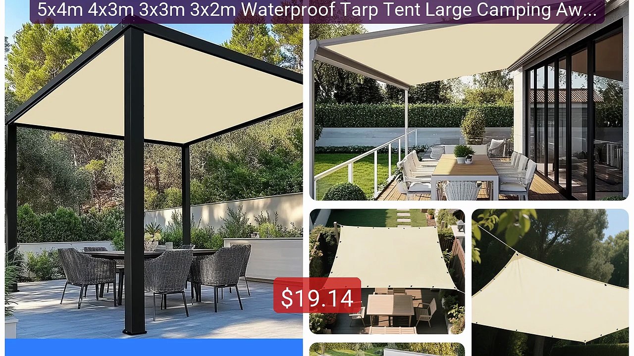 5x4m 4x3m 3x3m 3x2m Waterproof Tarp Tent Large Camping Awning Sun S... -- Top Rated 2026 | Buy Now!