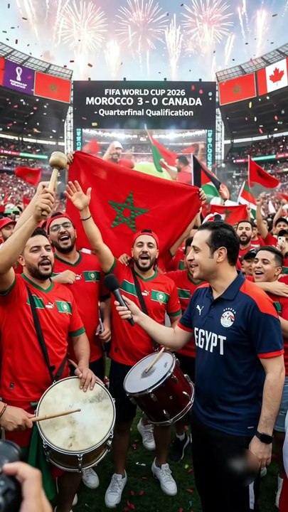 🇲🇦🔥 فرحة جماهير المغرب بعد الفوز 3-0 على كندا والتأهل إلى ربع نهائي كأس العالم 2026