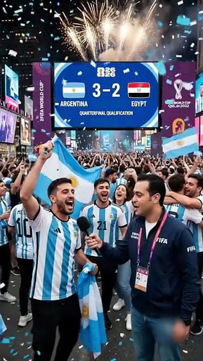 🇦🇷🔥 فرحة جماهير الأرجنتين بعد الفوز 3-2 على...