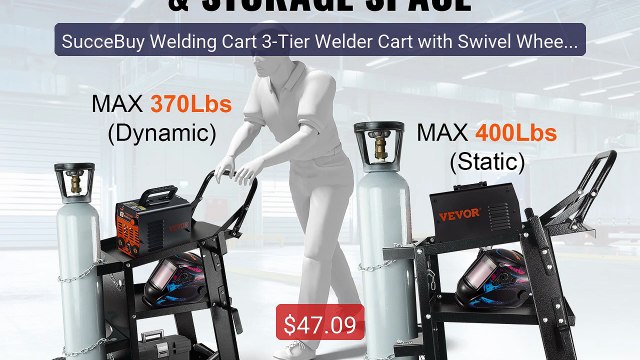 SucceBuy Welding Cart 3-Tier Welder Cart with Swivel Wheels Sa... Hot Deal 2026 | Limited Offer!