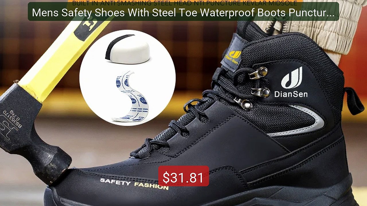Mens Safety Shoes With Steel Toe Waterproof Boots Puncture Pro... -- Best Buy 2026 | Great Quality!