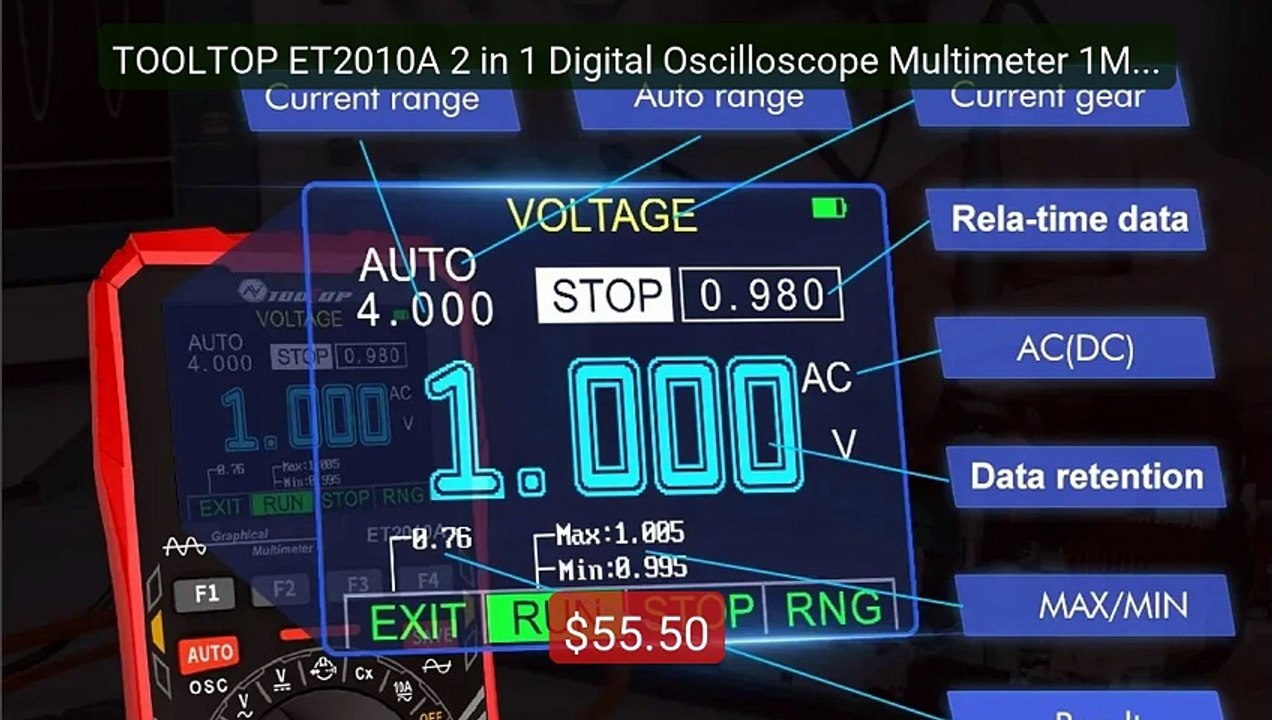 TOOLTOP ET2010A 2 in 1 Digital Oscilloscope Multimeter 1MHz 2.5MSps... -- Top Rated 2026 | Buy Now!