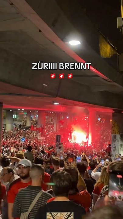Swiss fans flood streets after beating Colombia in World Cup