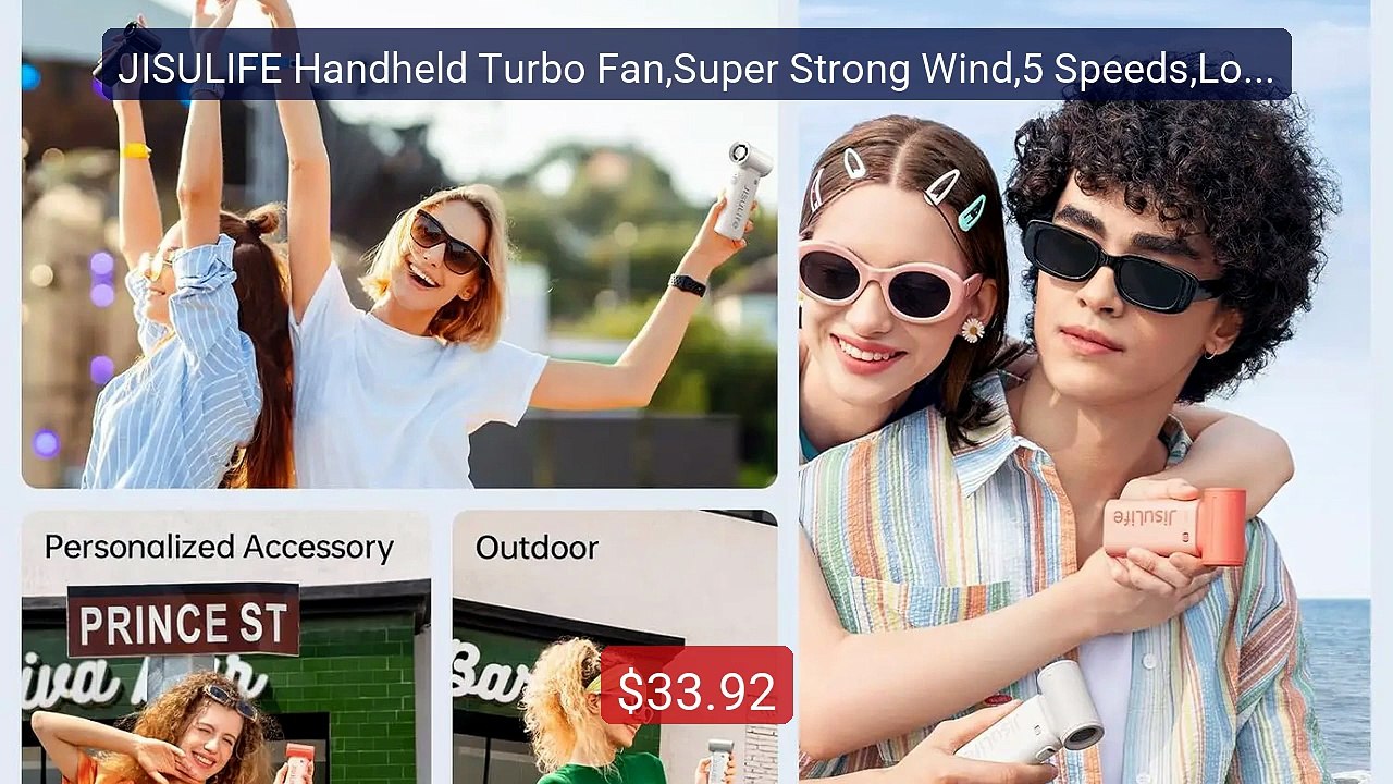 JISULIFE Handheld Turbo Fan,Super Strong Wind,5 Speeds,Long... -- Top Pick 2026 | Unbeatable Price!