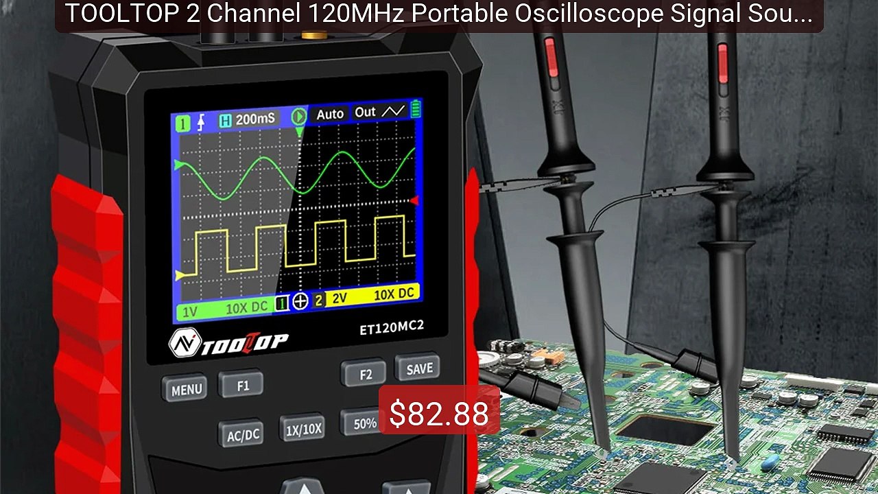 TOOLTOP 2 Channel 120MHz Portable Oscilloscope Signal Sourc... -- Top Pick 2026 | Unbeatable Price!