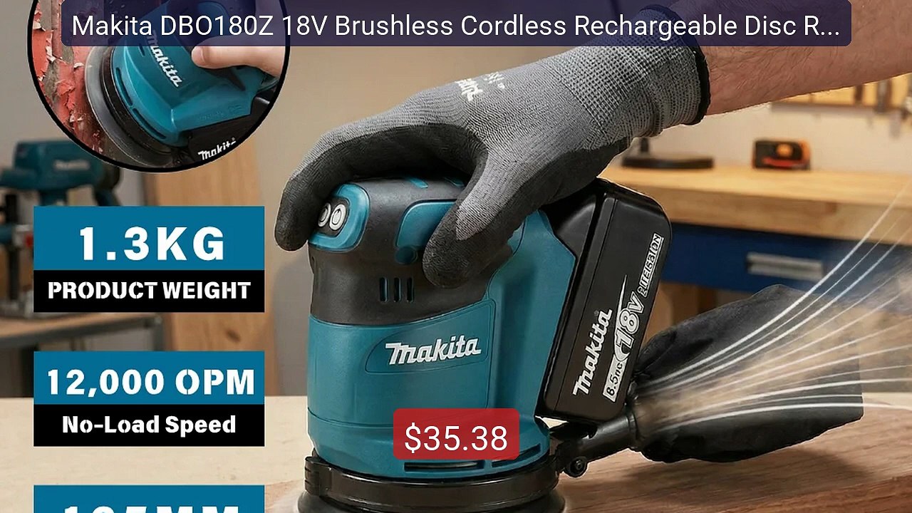 Makita DBO180Z 18V Brushless Cordless Rechargeable Disc Random Orbi... -- Top Rated 2026 | Buy Now!