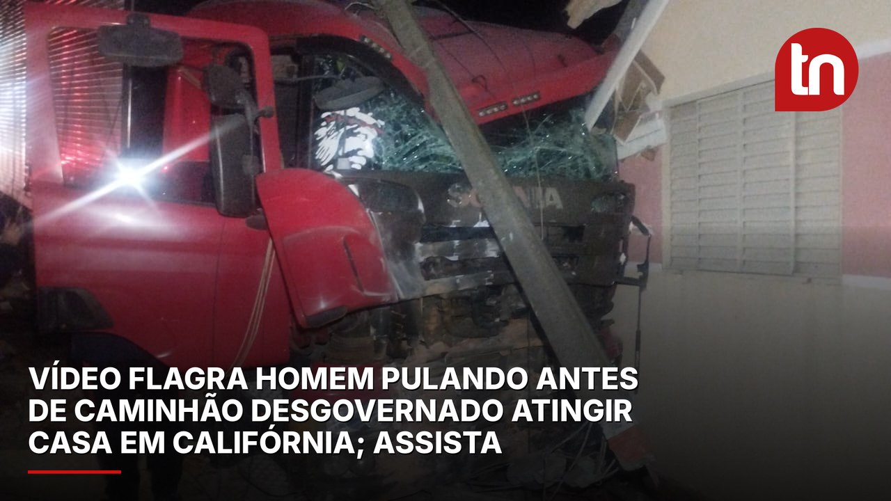 Vídeo flagra homem pulando antes de caminhão desgovernado atingir casa em Califórnia; assista