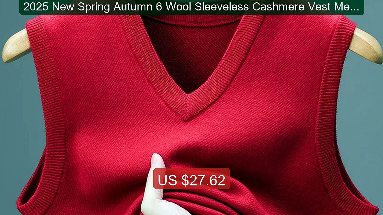 2025 New Spring Autumn 6 Wool Sleeveless Cashmere Vest Men Work Sw... -- Best Deal 2026 | Shop Now!