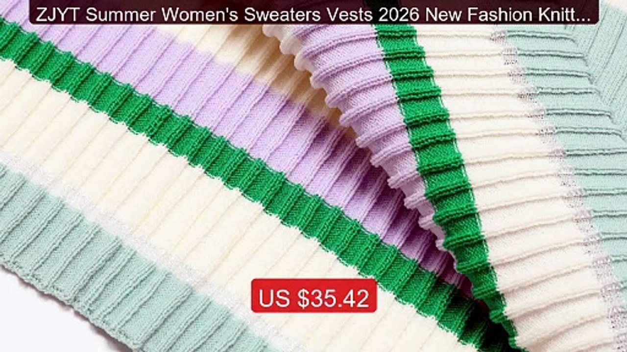 ZJYT Summer Women's Sweaters Vests 2026 New Fashion Knitted T... -- Amazing Value 2026 | Must Have!