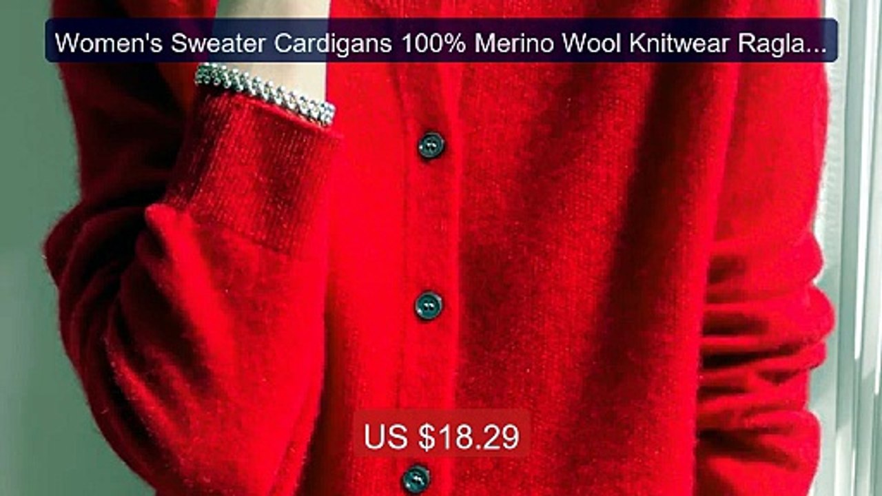 Women's Sweater Cardigans 100% Merino Wool Knit...