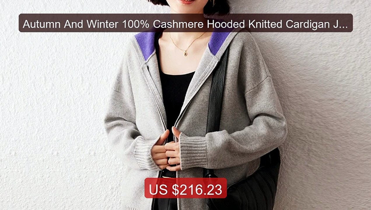 Autumn And Winter 100% Cashmere Hooded Knitted Cardigan Jacke... -- Amazing Value 2026 | Must Have!