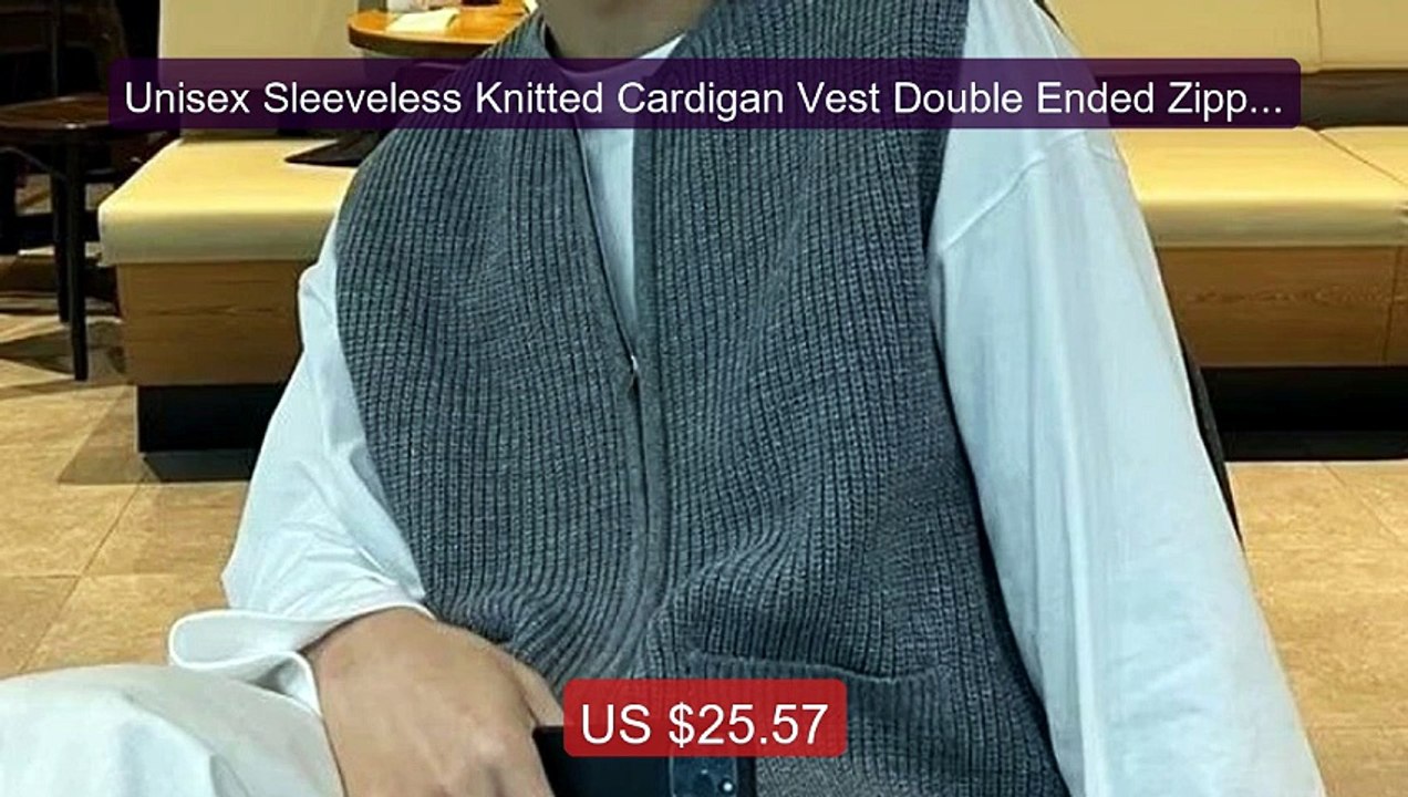 Unisex Sleeveless Knitted Cardigan Vest Double Ended Zipper So... -- Hot Deal 2026 | Limited Offer!