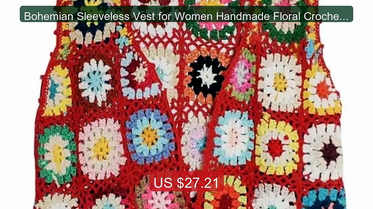 Bohemian Sleeveless Vest for Women Handmade Floral Crochet Hol... -- Hot Deal 2026 | Limited Offer!