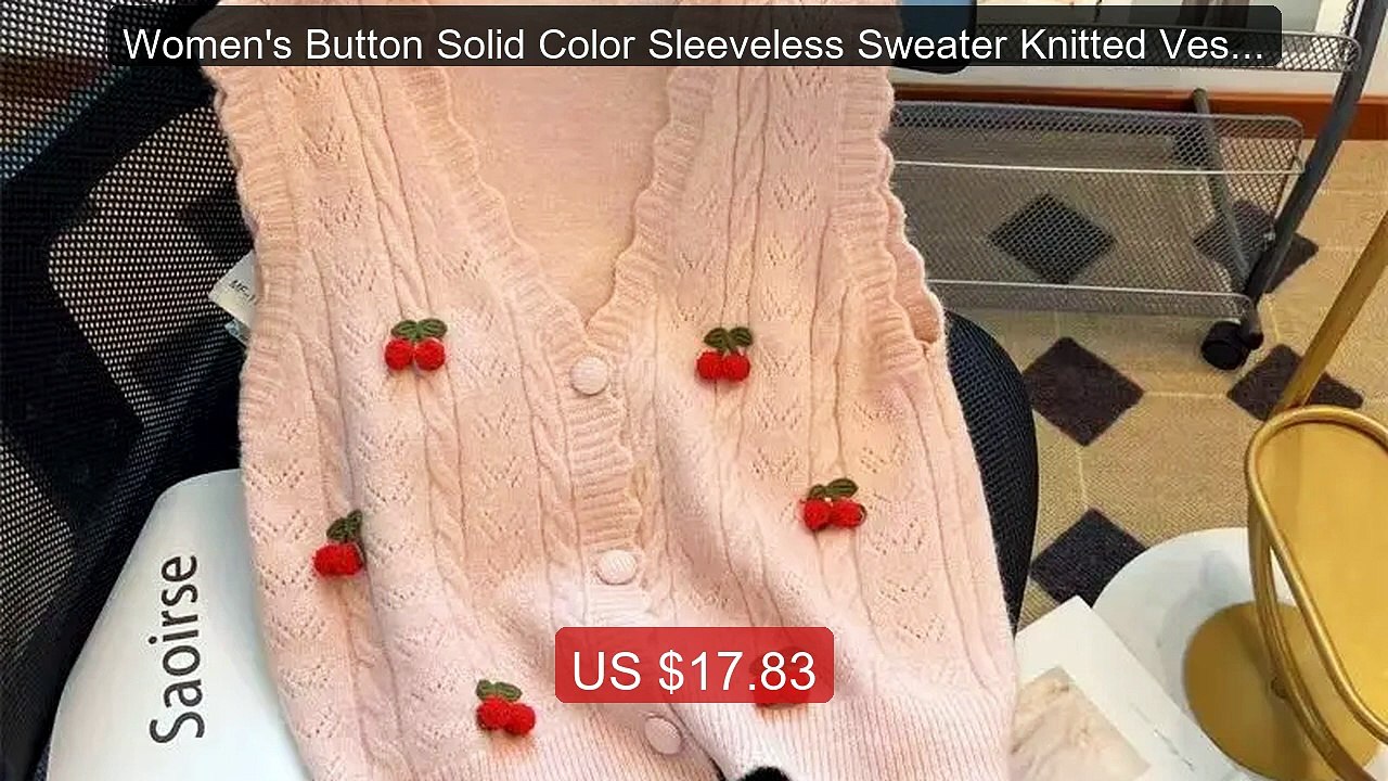Women's Button Solid Color Sleeveless Sweater Knitted Vest Cardigan... -- Top Rated 2026 | Buy Now!