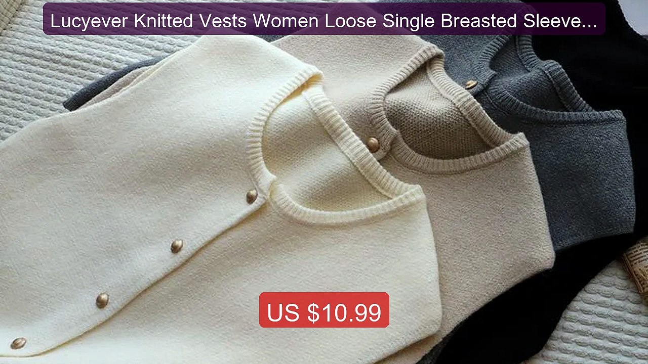 Lucyever Knitted Vests Women Loose Single Breasted Sleeveless ... -- Hot Deal 2026 | Limited Offer!