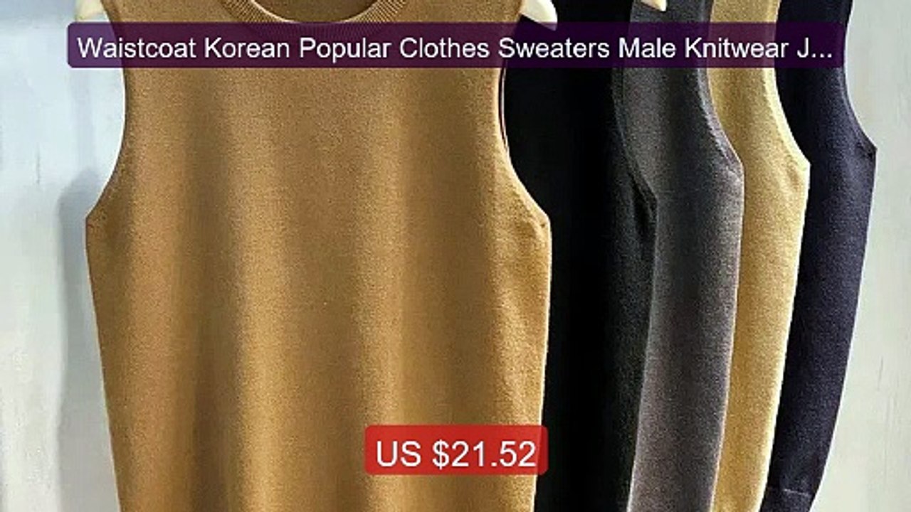 Waistcoat Korean Popular Clothes Sweaters Male Knitwear Jumper... -- Hot Deal 2026 | Limited Offer!