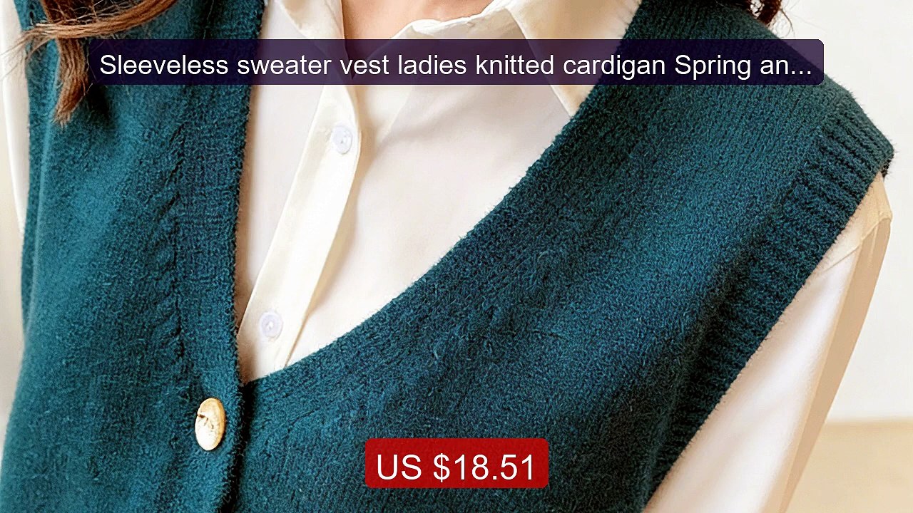 Sleeveless sweater vest ladies knitted cardigan Spring and Aut... -- Best Buy 2026 | Great Quality!