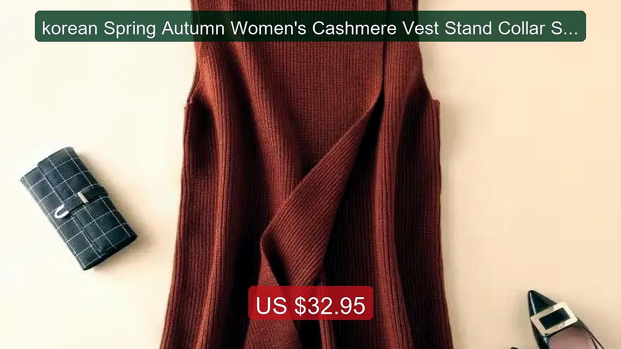 korean Spring Autumn Women's Cashmere Vest Stand Collar Sle... -- Top Pick 2026 | Unbeatable Price!