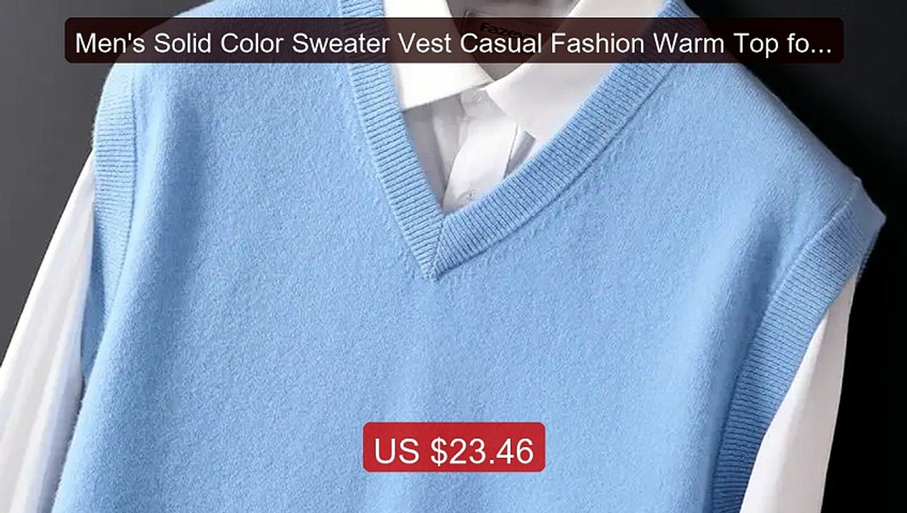Men's Solid Color Sweater Vest Casual Fashion Warm Top for All... -- Best Buy 2026 | Great Quality!
