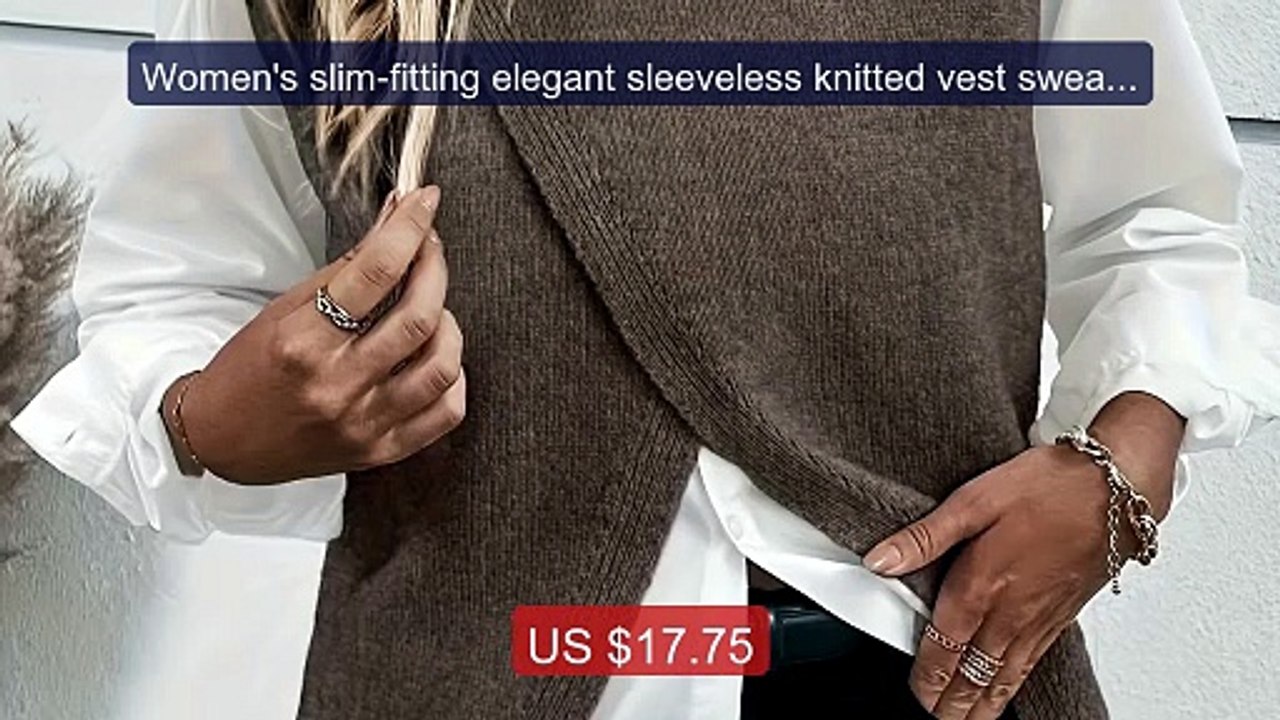 Women's slim-fitting elegant sleeveless knitted vest sweater pullover -- Top Rated 2026 | Buy Now!