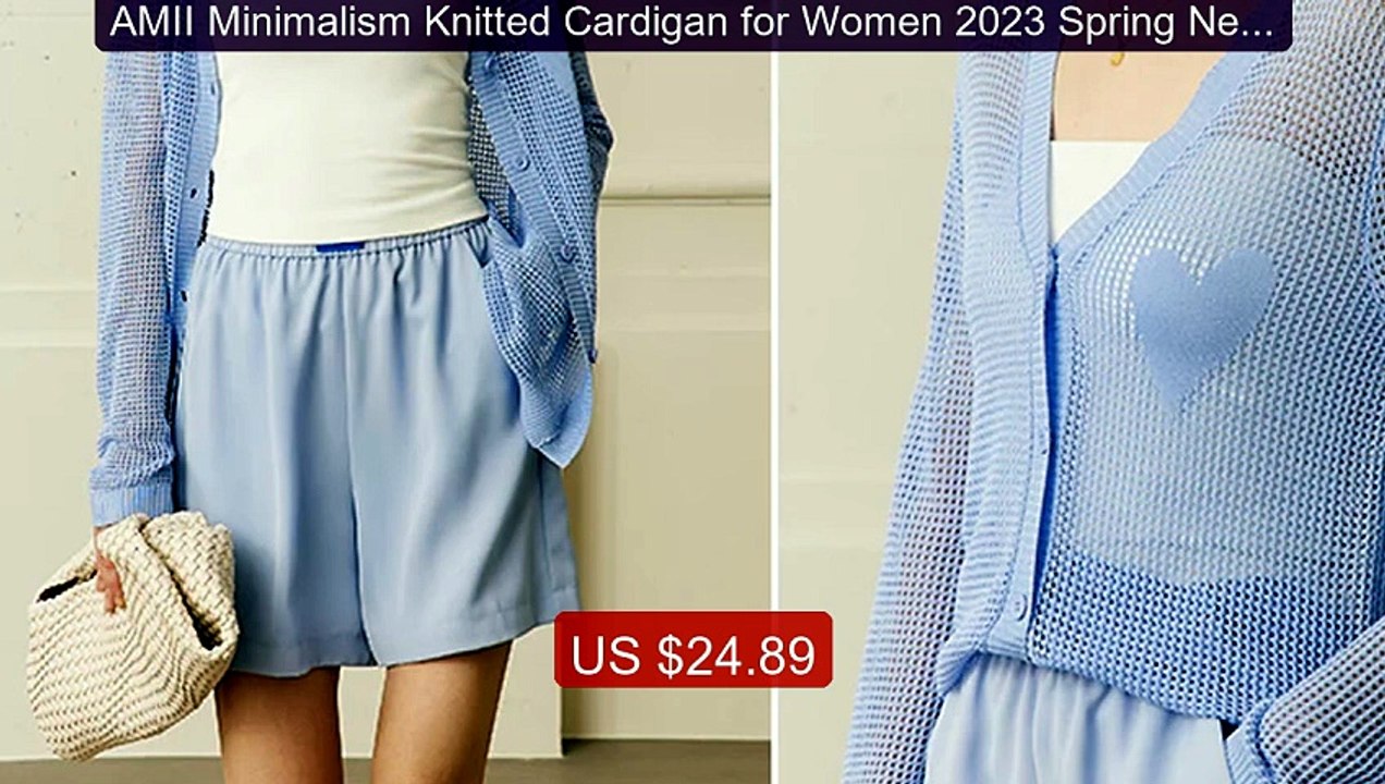 AMII Minimalism Knitted Cardigan for Women 2023 Spring New Fashion ... -- Top Rated 2026 | Buy Now!