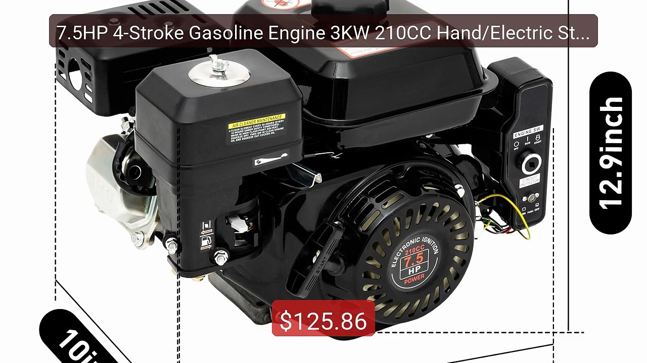7.5HP 4-Stroke Gasoline Engine 3KW 210CC Hand/E...