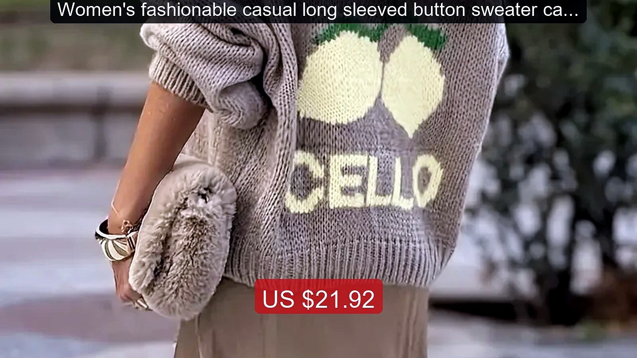 Women's fashionable casual long sleeved button sweater cardig... -- Amazing Value 2026 | Must Have!