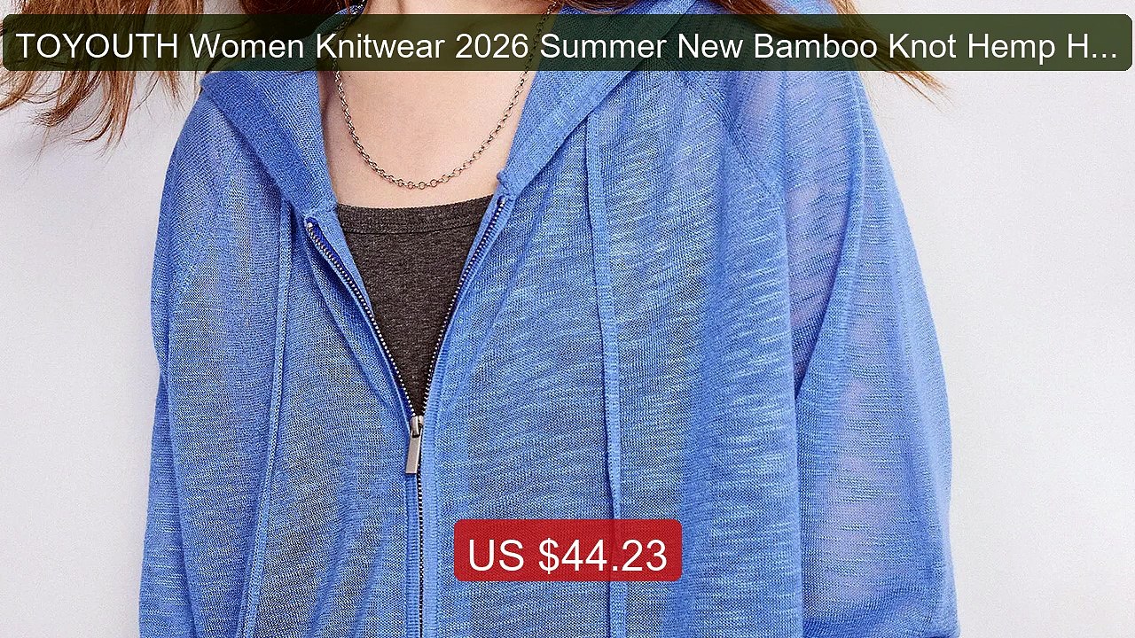 TOYOUTH Women Knitwear 2026 Summer New Bamboo Knot Hemp Hoo... -- Top Pick 2026 | Unbeatable Price!