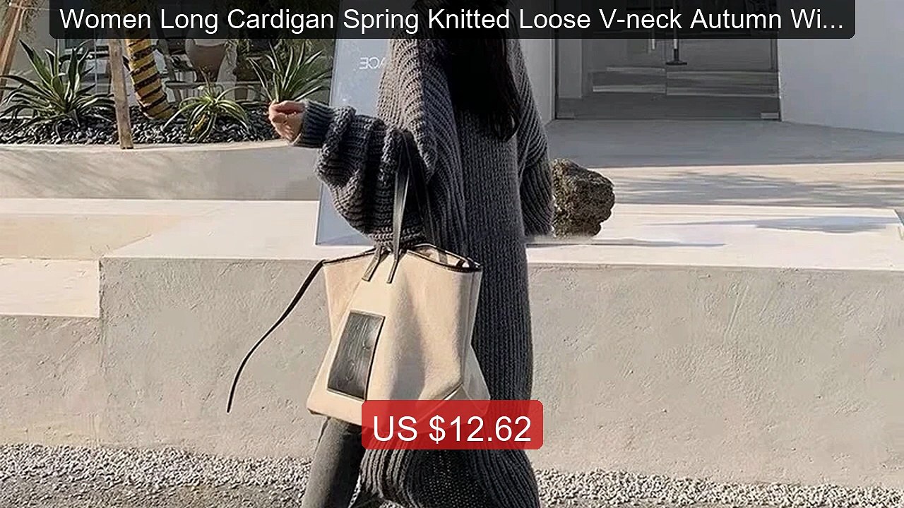 Women Long Cardigan Spring Knitted Loose V-neck Autumn Winter Elega... -- Top Rated 2026 | Buy Now!