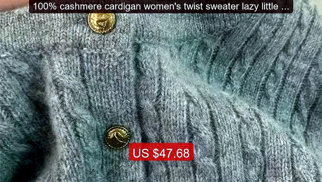 100% cashmere cardigan women's twist sweater lazy little gold... -- Amazing Value 2026 | Must Have!